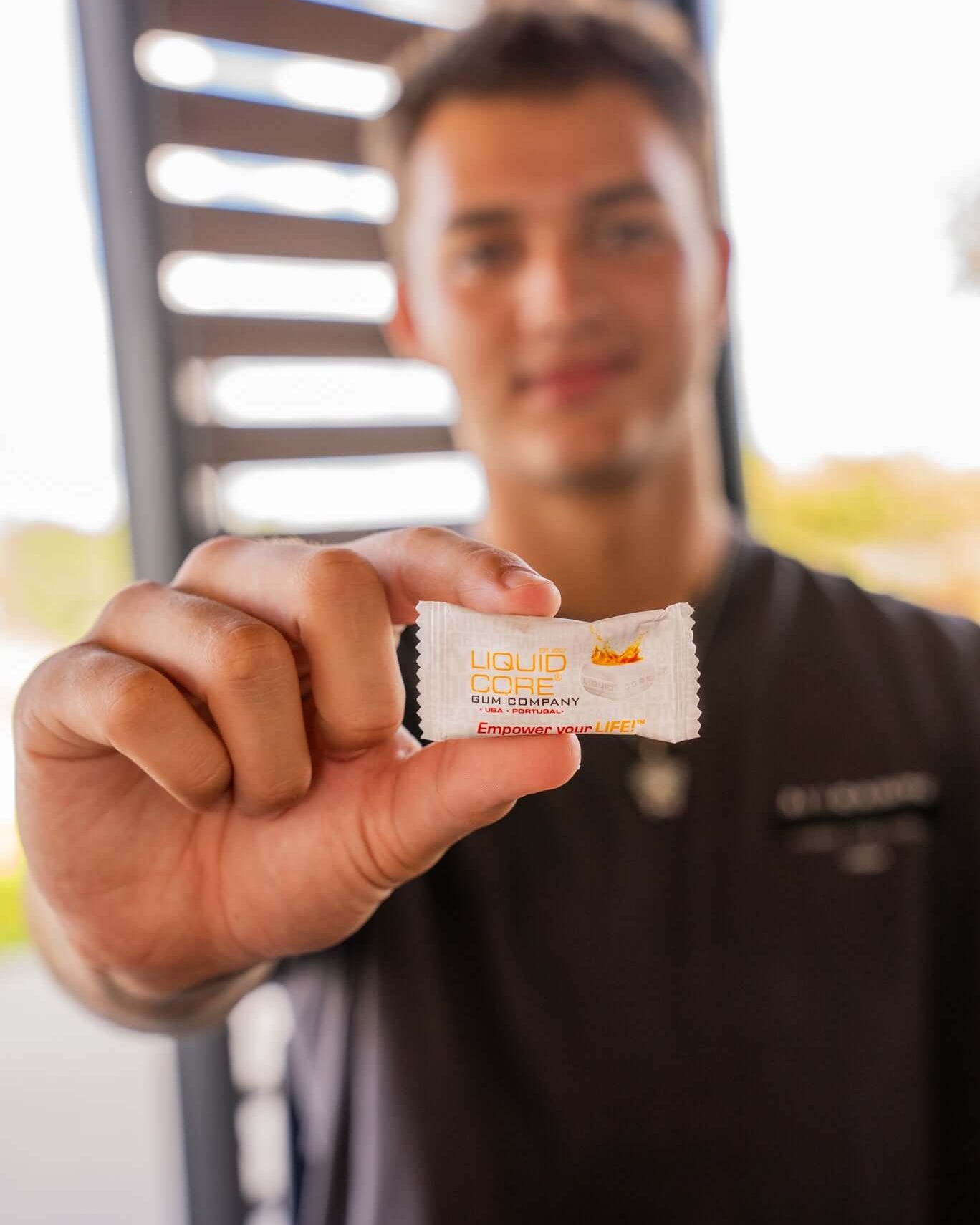 Buzzin energy gum promotion highlighting fast clean energy