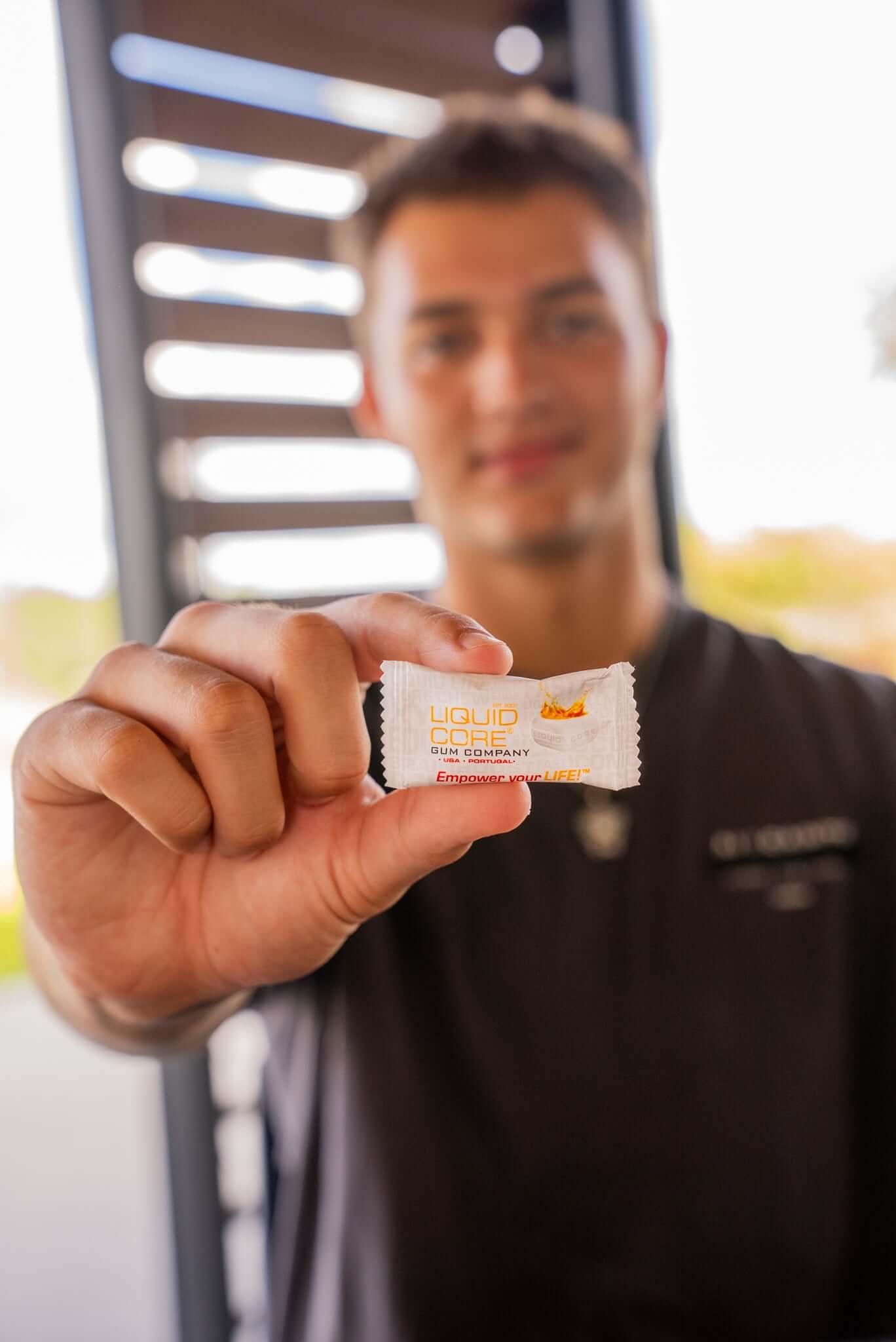 Buzzin energy gum promotion highlighting fast clean energy